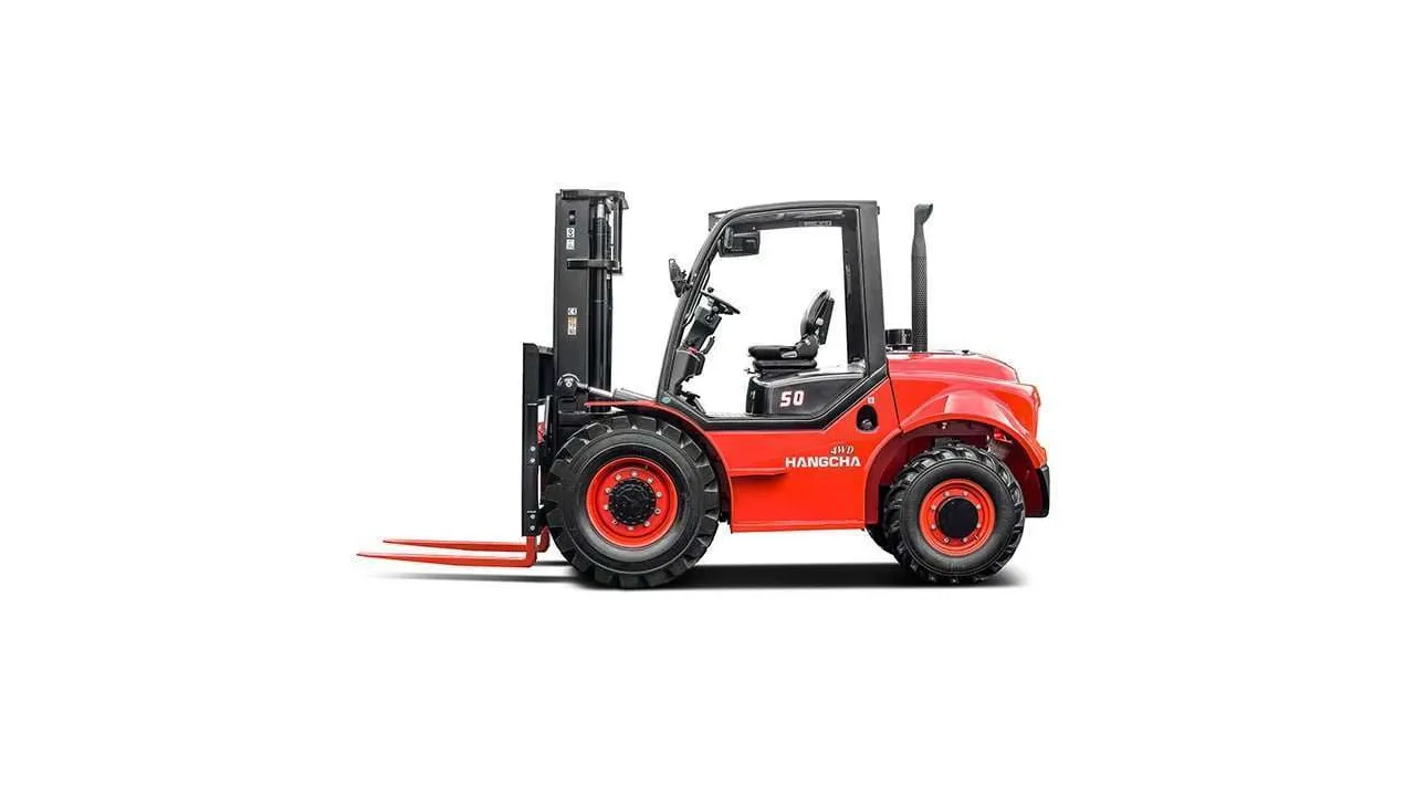 Rough terrain forklift on Houston construction site