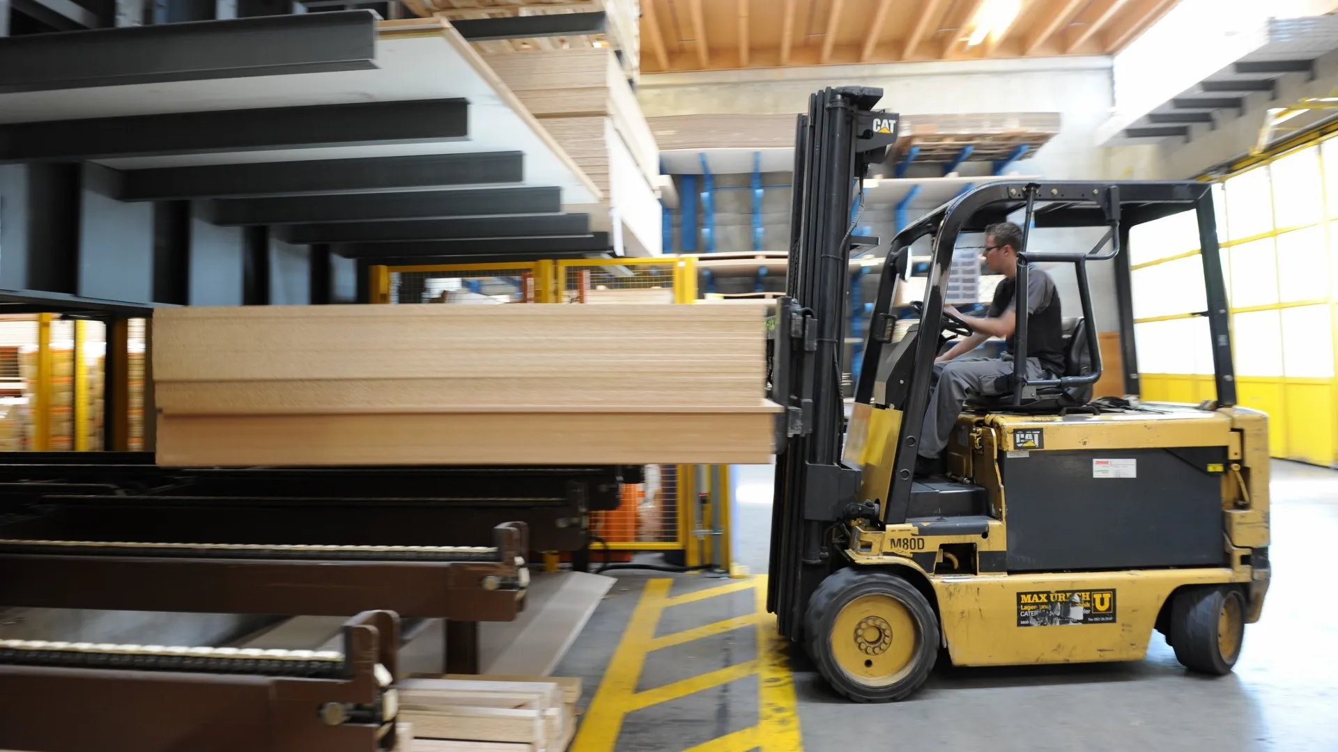Order picker forklift in Houston fulfillment center